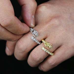 Duyizhao แหวนรูปมังกรสไตล์ฮิปฮอปแหวนแฟชั่นปรับได้แหวนเปิดได้สำหรับผู้หญิงผู้ชายแร็ปเปอร์ปาร์ตี้ - Product Image 4