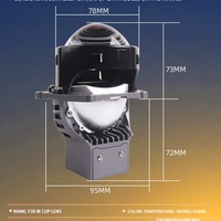 Sanvi Phares à lentille de projecteur Bi-LED de haute qualité 5500K 80W F30 3 pouces 10000 Lumens, ajustement universel pour 12V
