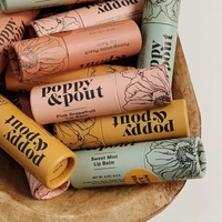 Boîte d'emballage cosmétique en carton kraft biodégradable imprimé, couleur mate, pour baume à lèvres, soins de la peau, tube cylindrique pour rouge à lèvres
