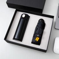 Ensemble cadeau promotionnel de bouteille d'eau isotherme en acier avec logo personnalisé de haute qualité de la marque Starlink, parapluie inclus