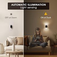 Lampe de chevet LED LOHAS Stairs Night Light, prise murale, design moderne, cylindrique, blanc chaud, lampe de chevet à intensité variable pour chambre à coucher, couloir