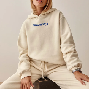 Sudadera con Capucha Corta Informal para Mujer, de Algodón, Ligera, de Manga Larga, Personalizada OEM, para Gimnasio y Entrenamiento - Product Image 1