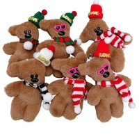 Porte-clés en peluche ours en coton mignon et couineur, style Ins, ornement de Noël et cadeau d'anniversaire 11CM-30CM