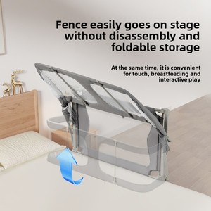 Recinzione Protettiva Antiurto per Neonati per <span class=keywords><strong>Letto</strong></span> Piccolo, Culla per Bambini, Pieghevole con Un Clic, Altezza Regolabile - Product Image 3