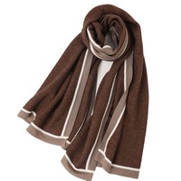 Écharpe en laine Roy 100% laine longue pour femme, tricotée, color block, 65*166cm, cadeau, chaude, douce, légère, accessoire de mode élégant