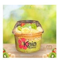 Logo personnalisé Bol Acai rond en plastique Contenants à emporter pour fruits et légumes de charcuterie Tasses à salade pour animaux de compagnie