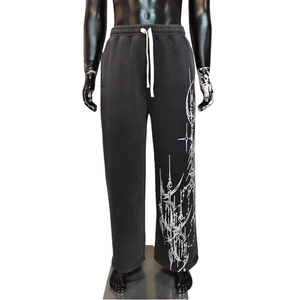 Pantalon décontracté pour homme personnalisé, taille mi-haute, 100% coton, respirant, épais, avec poches zippées discrètes, style urbain - Product Image 1