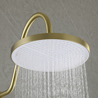 Système de douche rian de luxe ensemble de mitigeur de douche en acier inoxydable or brossé ensemble de robinet de douche exposé