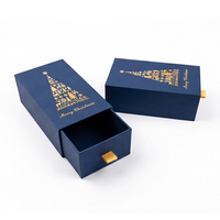 Boîte à tiroir imprimée « Joyeux Noël » en gros, boîte rigide rectangulaire longue pour emballage de cadeaux de Noël