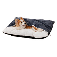Sac de couchage pour chien Corgi, chaud et douillet, en polaire gaufrée jaune, amovible, lavable, auto-chauffant, semi-fermé