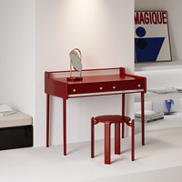 Table de toilette en rotin minimaliste et luxueuse, bureau de maquillage élégant, mobilier de chambre raffiné