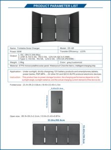 Pannello Solare Portatile Pieghevole di <span class=keywords><strong>Grado</strong></span> <span class=keywords><strong>Militare</strong></span> 60W con Laminazione ETFE per Campeggio, Escursionismo, Caccia e Attrezzatura da Sopravvivenza all'Aperto - Product Image 4