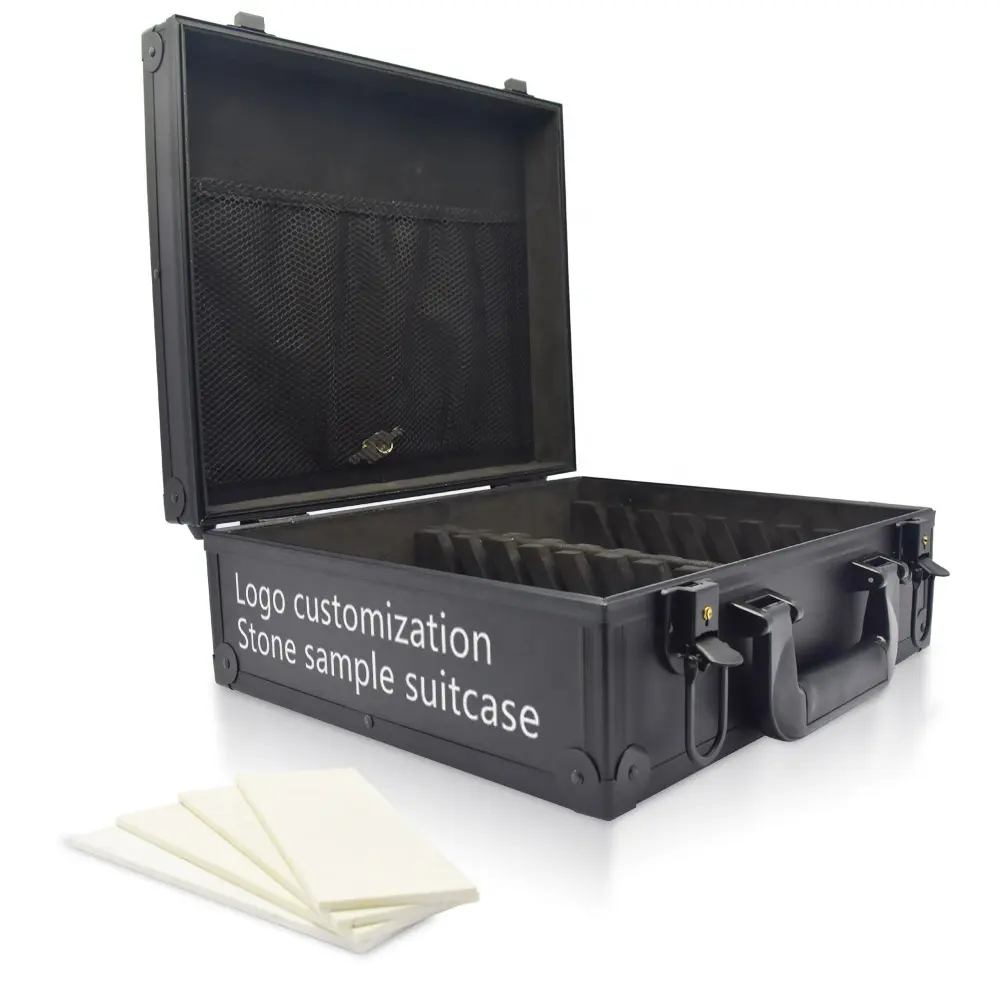 Cardboard For With Rein Wheel Display Travel Marble Frame Desktop Acrylic Box Quartz Stone Sample Suitcase
