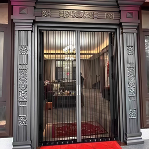 Porte pliante de cuisine en accordéon extérieur en verre et aluminium au design moderne pour <span class=keywords><strong>véranda</strong></span>, filet d'écran en acier inoxydable - Product Image 1