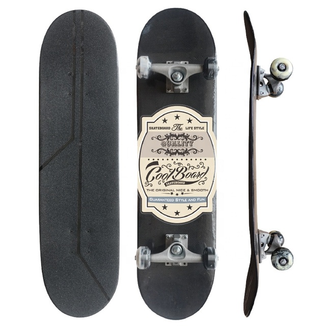 JIESEN Cool Board Double Rocker Carbon Fiber Skateboard Deck 4 LED Lights Custom Wheels ABEC-7 Carbon Bearings Aluminum Trucks