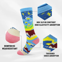 Chaussettes de ski pour enfants de haute qualité Taille XS/S Chaussettes de sports de plein air d'hiver chaudes pour enfants avec des éléments de Noël Chaussettes de haute qualité