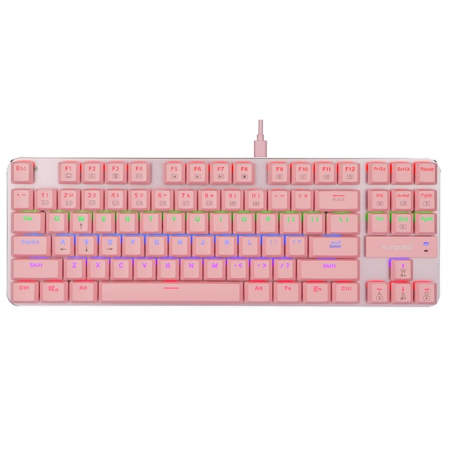 Hot Sale Custom pink Keyboard RGB Light Led Gaming Gamer Mechanical Keyboard