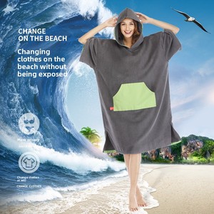 <span class=keywords><strong>Poncho</strong></span> à capuche pour la plage, le <span class=keywords><strong>surf</strong></span>, la plongée, la natation, le change de vêtements, <span class=keywords><strong>peignoir</strong></span> épais et chaud, serviettes de bain à séchage rapide, résistantes aux UV - Product Image 2