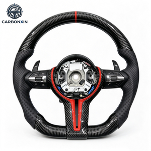 Volant sport personnalisé à 3 branches de 35 mm avec revêtement en cuir et fibre de carbone pour BMW Série 3 F30/F31/F34/F35/F80 - Product Image 2