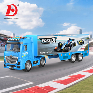 Camion de transport à inertie grande taille pour enfants, motif course F1, avec rangement, jouet véhicule de transport - Product Image 1