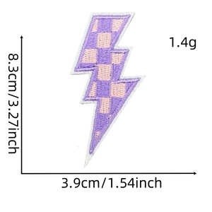 <strong>Wholesale</strong> Colorful <strong>lightning</strong> Plaid Pattern Embroidered Fabric Patches for Clothing Bags Soscks Hats Decoration - Product Image 5