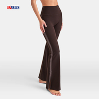 Set pakaian olahraga Yoga wanita, atasan Crop dan celana Yoga melebar, 2 potong legging olahraga kustom