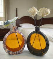 Nouvelle conception de flacon d'aromathérapie en verre de luxe unique, 100ML 250ML 500ML, flacon rond vide pour diffuseur d'huile parfumée en verre