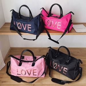 Sac de voyage court pour femme, motif lettres 'Love', sac de sport et de fitness, sac de week-end portable pour femme - Product Image 5