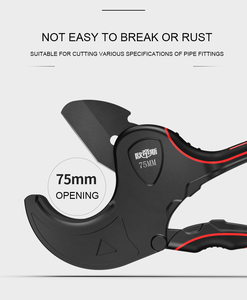 Ống cắt 32mm-75mm Hợp kim nhôm cơ thể Ratchet kéo ống cắt PVC/PU/PP/PE ống cắt dụng cụ cầm tay - Product Image 3