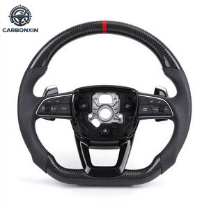 Volante Deportivo Estilo RS de 3 Radios, Semiperforado, de Cuero y Fibra de Carbono para Audi Serie Q5L/Q3/Q5/Q7/Q8/RSQ - Product Image 3