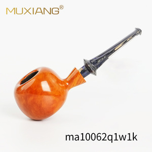 Muxiang Tobacco Pipe Red Lacquer Finish Handmade Smoking Pipe For Men Gift - Product Image 4