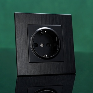 Panel de PC de Aluminio Cepillado de Alta Gama, Material de Cobre, Enchufe de Pared Estándar Europeo Alemán <span class=keywords><strong>Schuko</strong></span> con Certificado CE TUV RoHS - Product Image 1