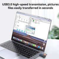 Lector de Tarjetas Multifunción Veggieg 2 en 1 USB 3.0, Lector de Tarjetas de Memoria Micro SD TF