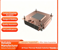 Plaque de refroidissement à micro-canaux carrés en aluminium pour liquide, refroidisseur d'eau, approvisionnement direct usine, personnalisation OEM disponible