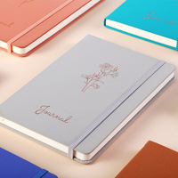Carnet A5 personnalisé en cuir PU avec couverture rigide, feuille dorée, sangle élastique, pages lignées larges, idéal pour étudiants, vente en gros, cadeau de haute qualité
