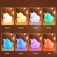 Lampe tactile personnalisée en silicone en forme de canard, petite lampe de chevet à intensité variable, lampe à capteur tactile, lumière LED en silicone, rechargeable par USB