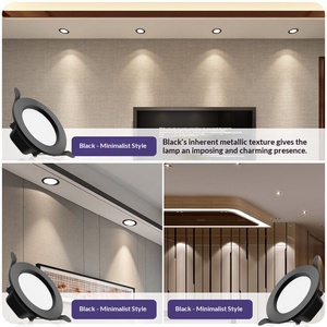 Luces <span class=keywords><strong>LED</strong></span> Empotradas de Aluminio Negro para Techo, Estilo Moderno Minimalista, de 4-<span class=keywords><strong>25</strong></span> Pulgadas, 5W-18W - Product Image 2