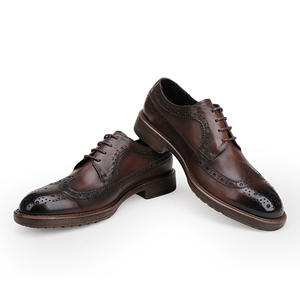 Chaussures formelles pour hommes en cuir véritable faites à la main, chaussures derby décontractées, chaussures en cuir pour hommes - Product Image 2