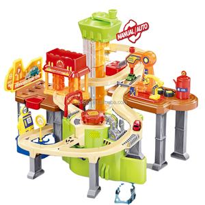 Lucky Toys enfants piste de course pour garçon voiture aventure jouet enfant en bas âge rampe véhicule jouets Puzzle <span class=keywords><strong>Rail</strong></span> voiture - Product Image 1