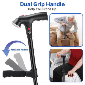 Bastón Personalizado 3 en 1 para Caminar para Hombres y Mujeres, Plegable con Luz y Alarma, Ajustable, Autoportante, Punta Pivotante - Product Image 4