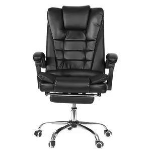 老板电脑椅可倾斜调节旋转升降PU皮革游戏椅扶手椅，带脚凳用于家庭办公家具