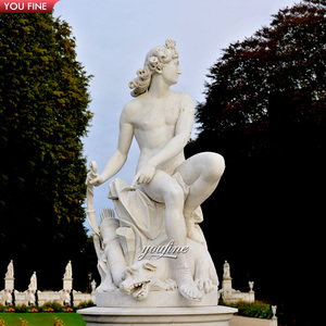 Statua Classica di Uomo Nudo in Marmo, <span class=keywords><strong>Scultura</strong></span> di <span class=keywords><strong>Apollo</strong></span> in Marmo Bianco per Esterni - Product Image 4
