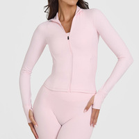 Vestes de course pour femmes Veste d'entraînement athlétique avec fermeture éclair pour la gymnastique et poches zippées