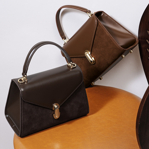 제조 업체 사용자 정의 OEM 레이디 빈티지 럭셔리 디자인 핸드백 하이 퀄리티 스웨이드 정품 가죽 겨드랑이 여성용 어깨 가방 - Product Image 2