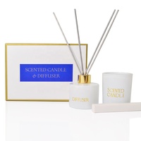 Bougie parfumée personnalisée en gros, ensemble cadeau d'aromathérapie à marque privée et ensemble cadeau diffuseur de parfum de luxe