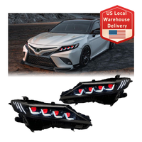 Camry 8ème génération 2018-2024 Mise à niveau LED 4 lentilles Devil Eye Phares DRL Design Double projecteur Accessoires de phare automatique pour Toyota