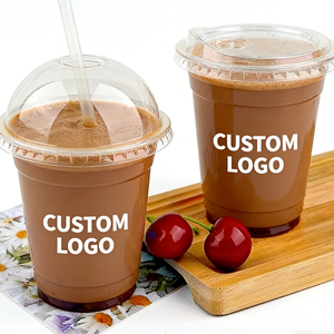 Vasos de Plástico Transparente para Café con Tapa y Pajita, Vasos Desechables para Postres de 12oz, Contenedor para Bebidas Frías de 90mm para Uso en Cafeterías - Product Image 3