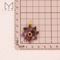 Pendentif Fleur en Cristal Sculpté Style Vintage Yammy YLY016 avec Pierre Précieuse, Breloques de Collier DIY en Améthyste Pavées de Zircons
