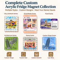 Aimants de réfrigérateur personnalisés avec logo, aimants promotionnels en acrylique, souvenirs de lieux emblématiques de la ville, impression UV, vente en gros OEM ODM