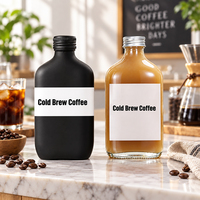 Bouteille en verre pour café froid en gros, 50ml, 100ml, 200ml, 250ml, 350ml, 500ml, pour vin, lait, boissons et kombucha